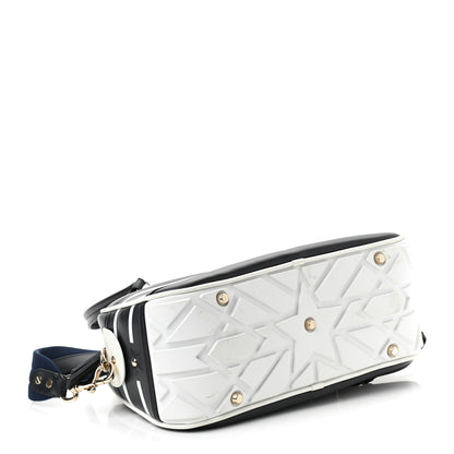 Christian Dior Calfskin Medium Dior Vibe Zip Bowling Bag Blue White 4 of 10