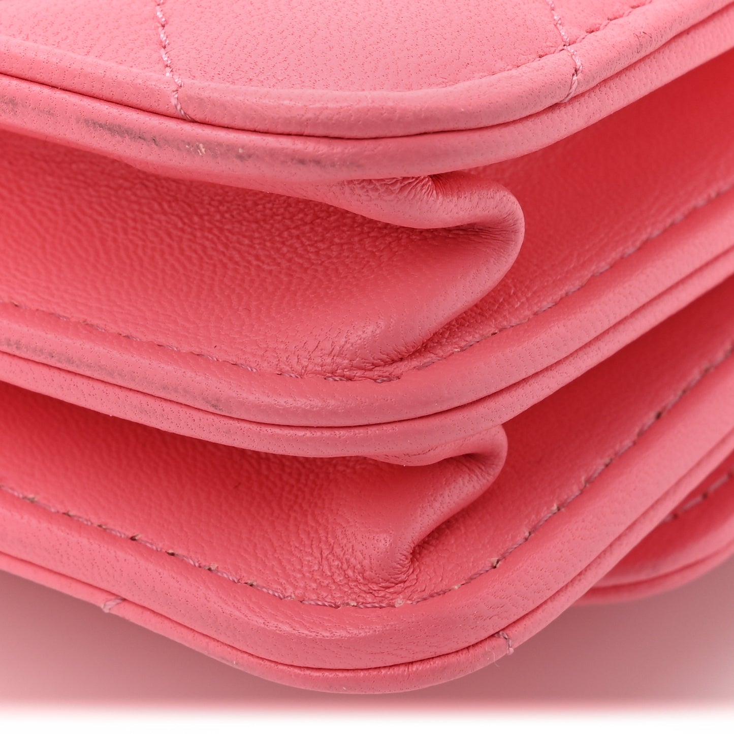 Lambskin Quilted Mini Trendy CC Wallet On Chain WOC Pink