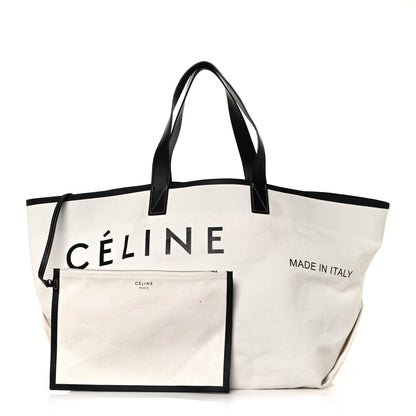 Celine Textile Medium Made In Tote Black White 1 of 19