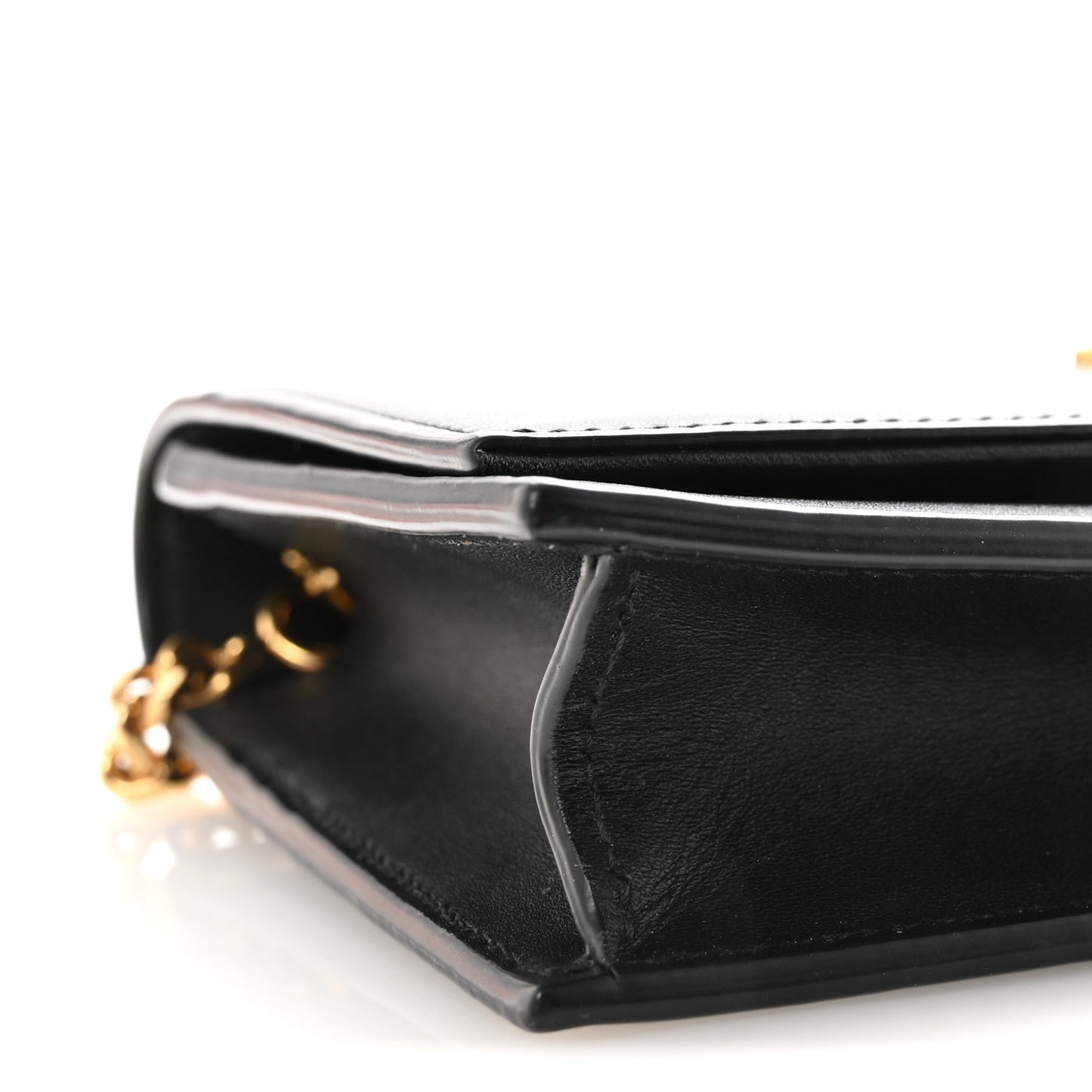 Smooth Calfskin Classic Monogram Kate Tassel Chain Wallet Black