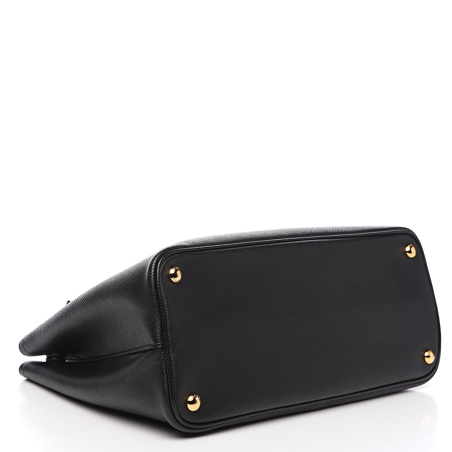 Saffiano Cuir Medium Double Bag Black Fuoco