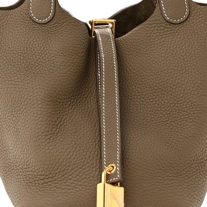 Hermes Taurillon Clemence Picotin Lock 18 PM Etoupe 7 of 10