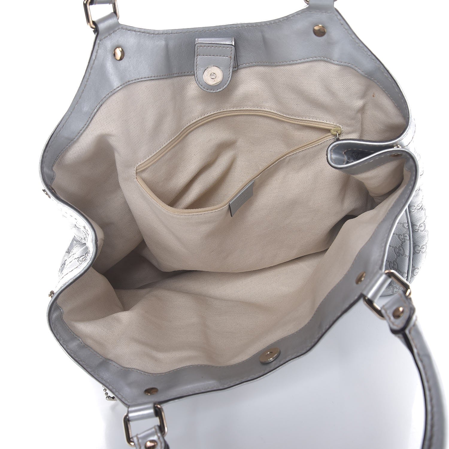 Gucci Guccissima Large Sukey Tote Silver 5 of 11