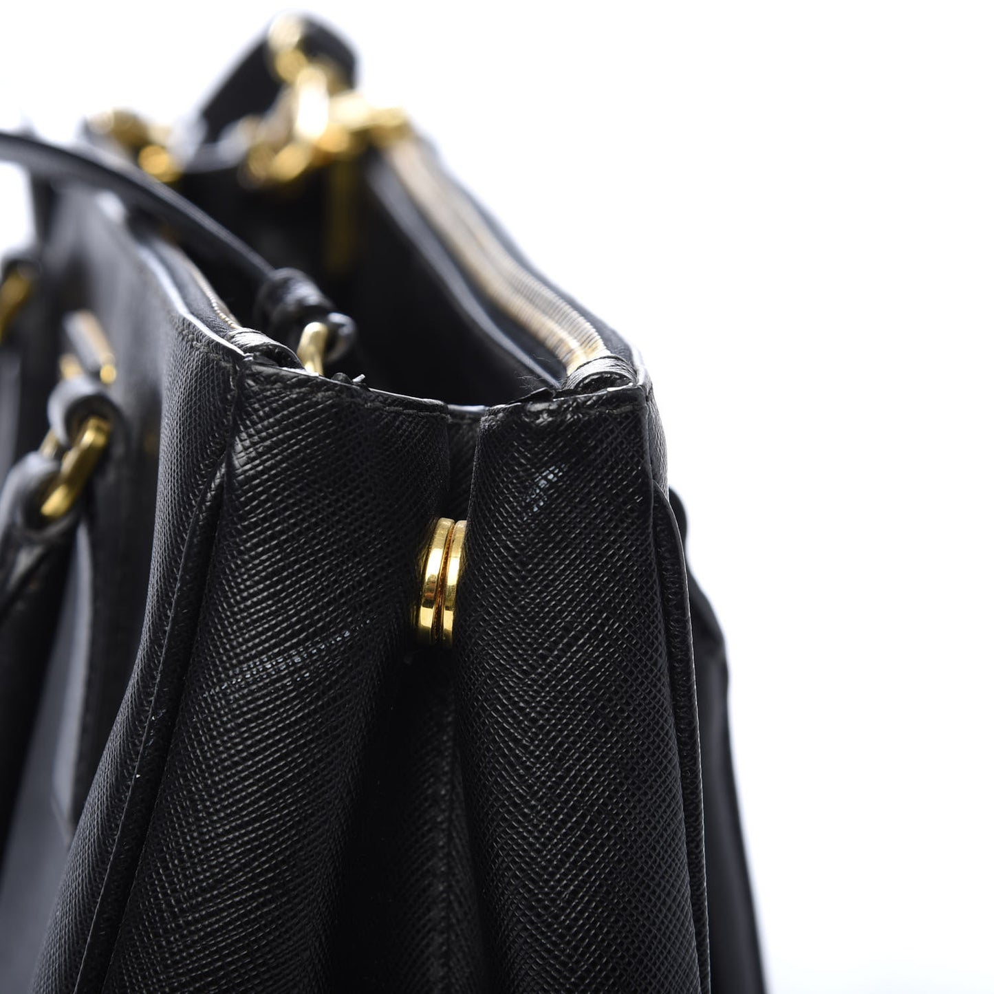 Saffiano Small Galleria Double Zip Tote Black