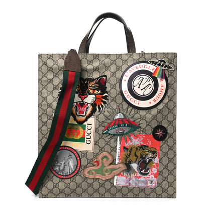 Gucci Soft GG Supreme Monogram Courrier Vertical Tote Beige New Acero 1 of 9