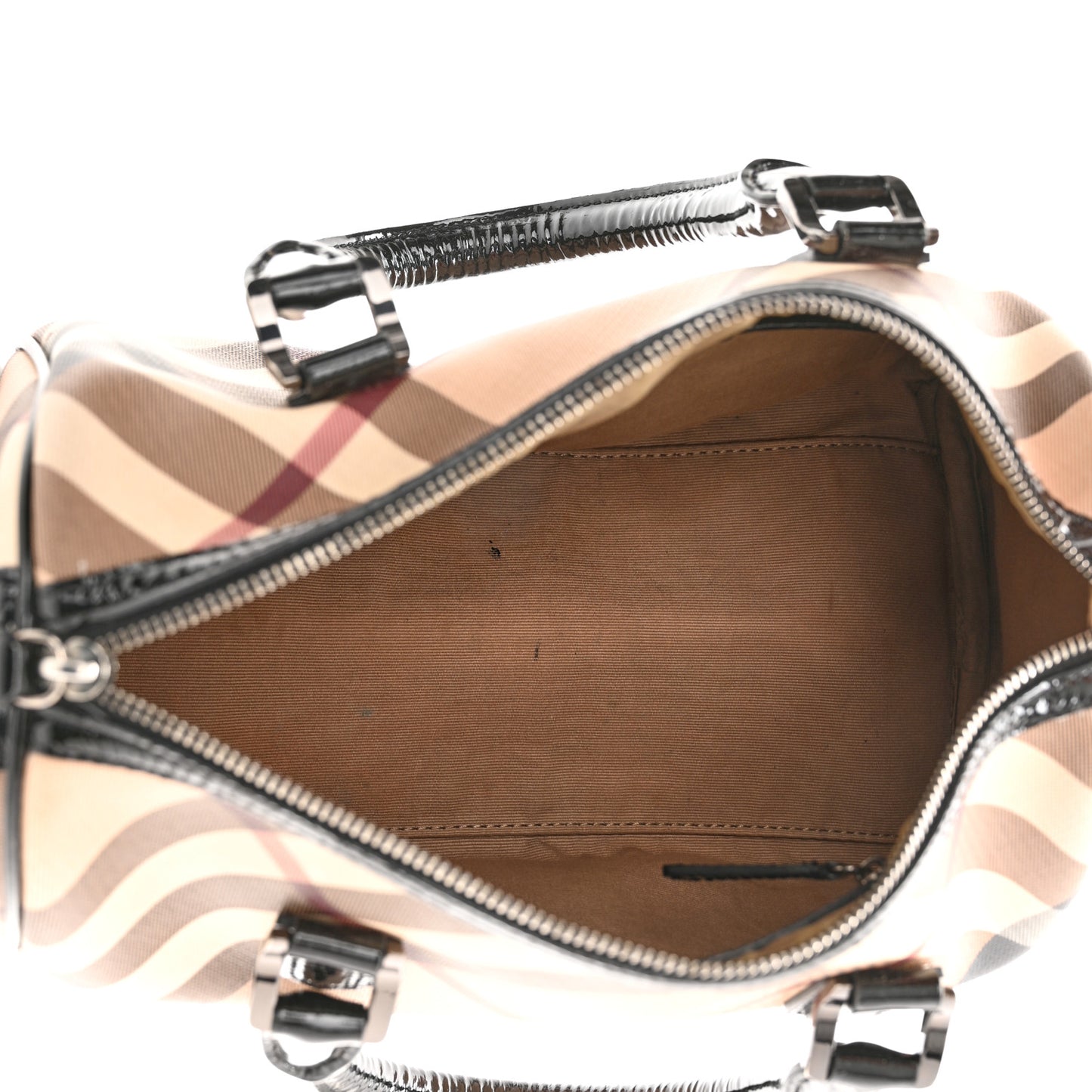 Nova Check Patent Small Chester Bowling Bag Black