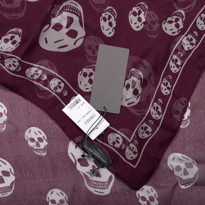 Alexander McQueen Silk Chiffon Skull Scarf Aubergine Grey 3 of 3