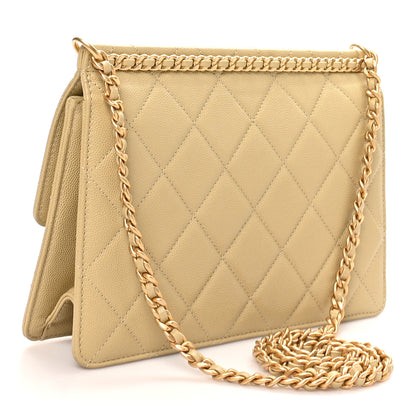 Chanel Caviar Quilted Chain Frame Flap  Light Green 3 of 10