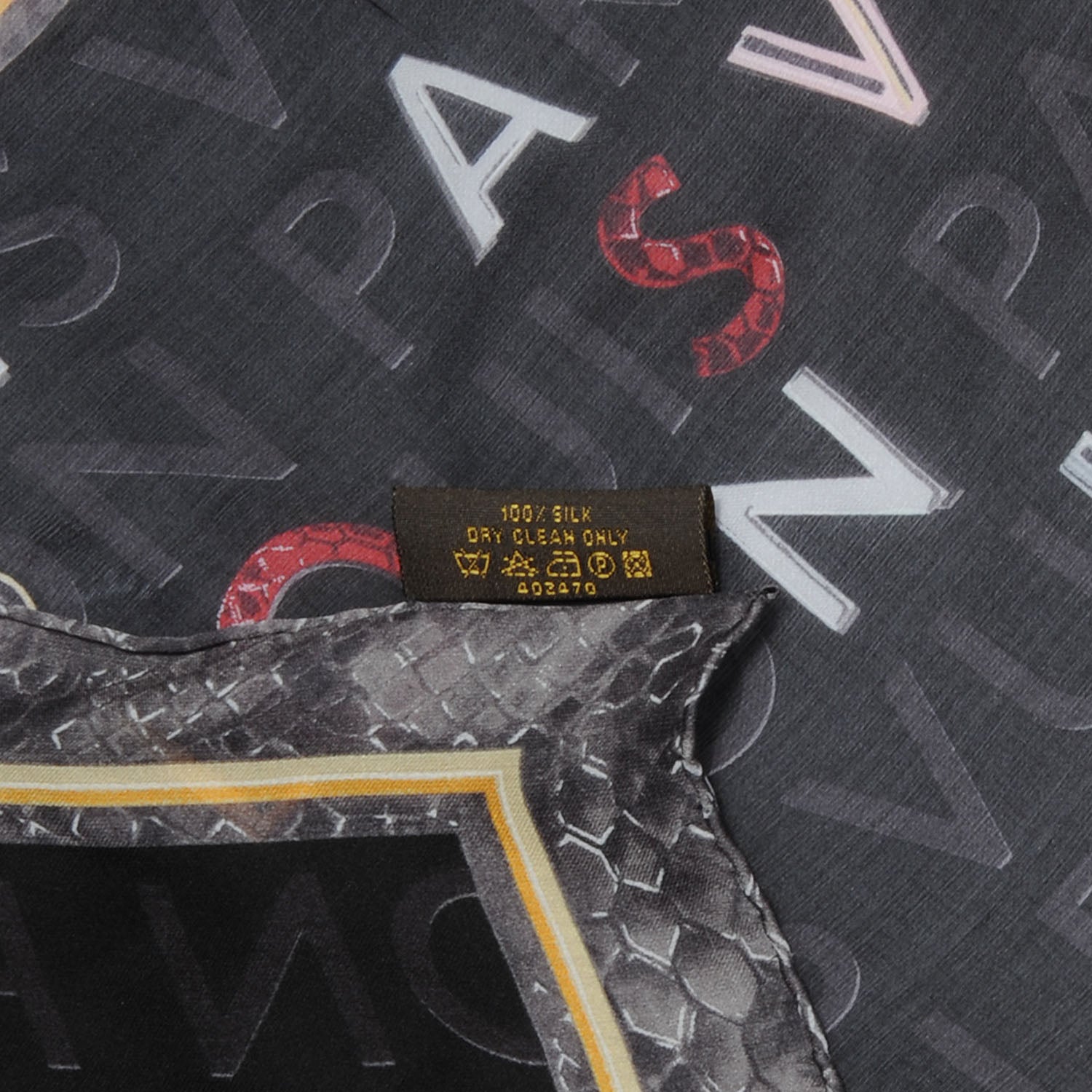 Louis Vuitton Silk Collage Lutece Square Scarf Black 5 of 5