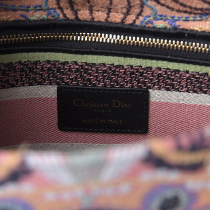 Christian Dior Canvas Embroidered Cannage Medium Lady Dior 8 of 9