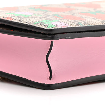 Gucci GG Supreme Monogram Strawberry Chain Wallet 8 of 14