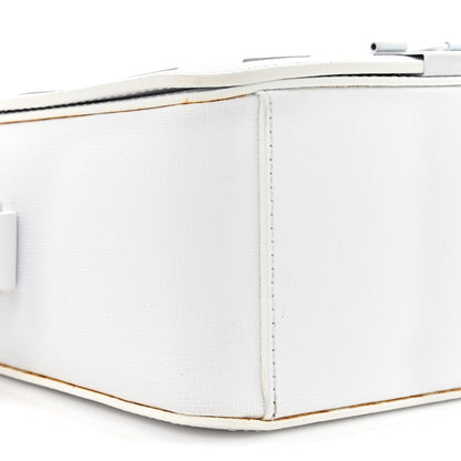 Off-White Saffiano Striped Mini Diag Binder Clip Bag White Black 10 of 11
