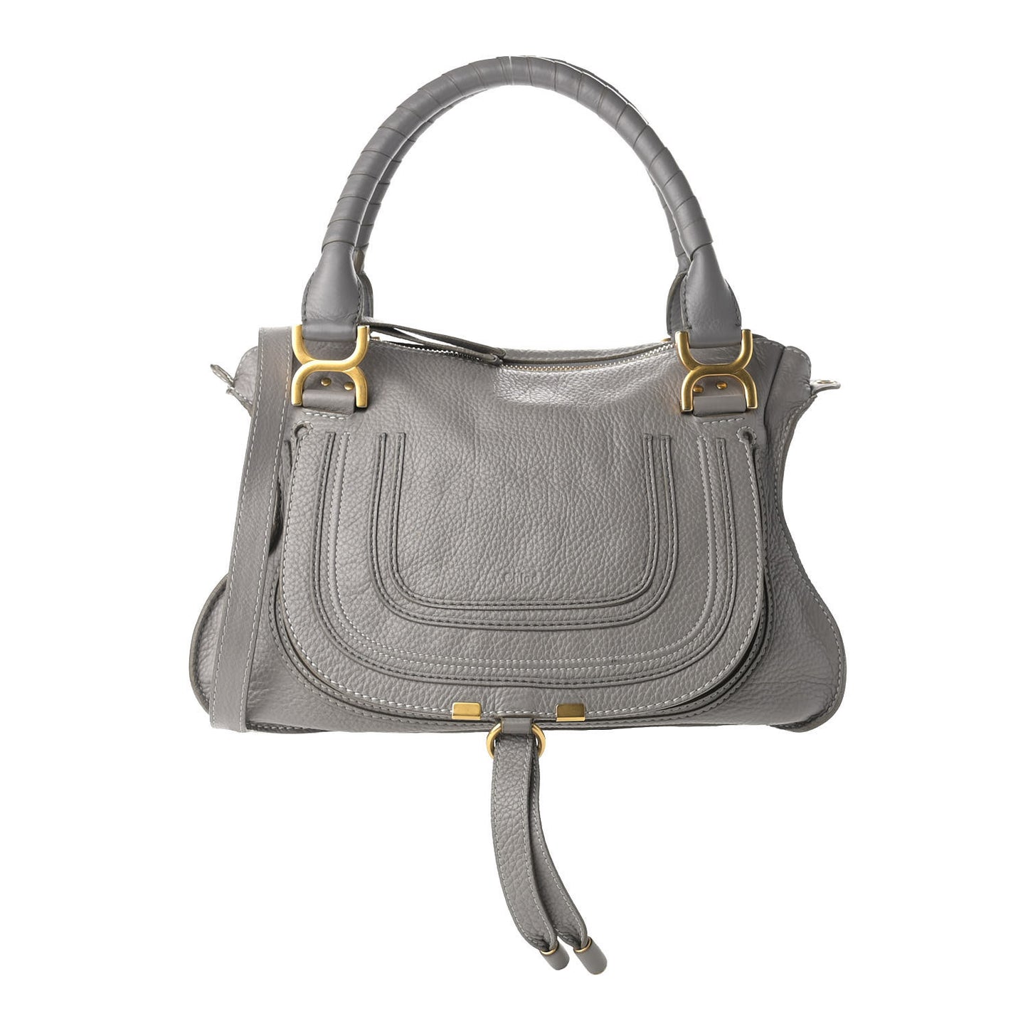 Calfskin Medium Marcie Satchel Cashmere Grey