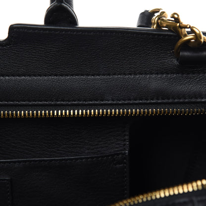 Saint Laurent Calfskin Suede Small Monogram Downtown Cabas Black 11 of 15