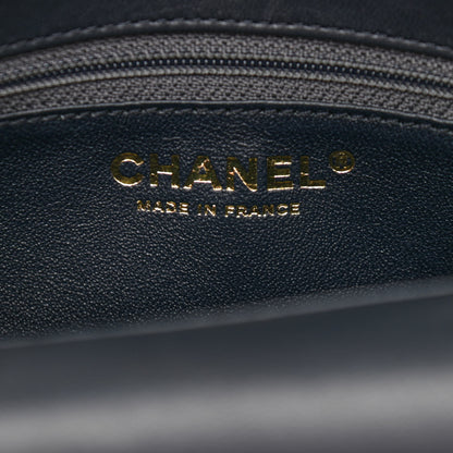 Chanel Lambskin Quilted Small CC Chic Flap Grey Dark Navy 7 of 11
