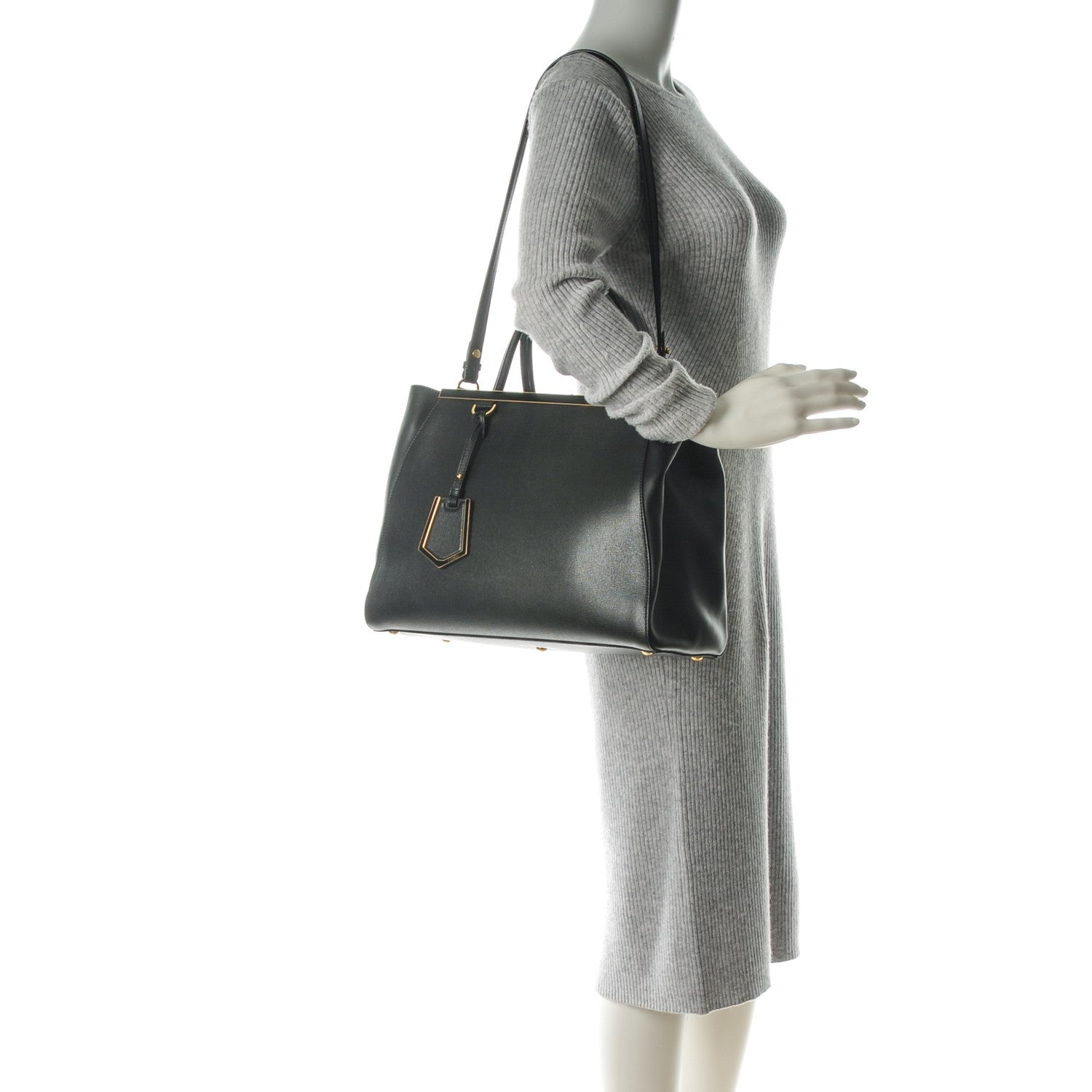 Fendi Vitello Elite Regular 2Jours Tote Black 2 of 8