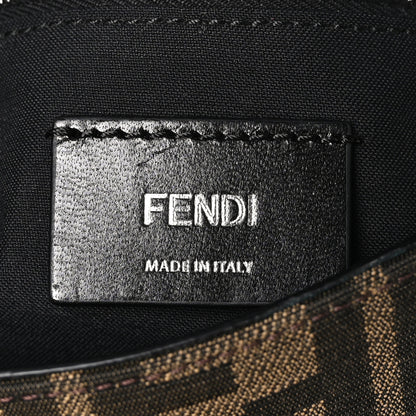 Fendi Fabric Jacquard FF 1974 Belt Baguette Bag Tobacco Moro Black 6 of 10