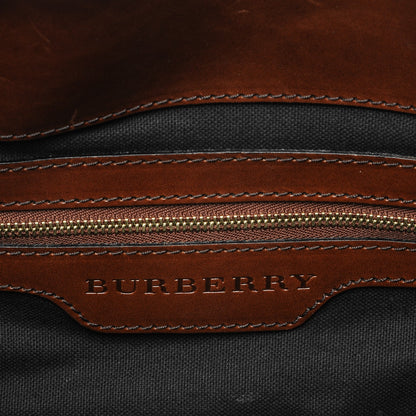Burberry House Check Bridle Calfskin Medium Lynher Tote Dark Tan 7 of 9