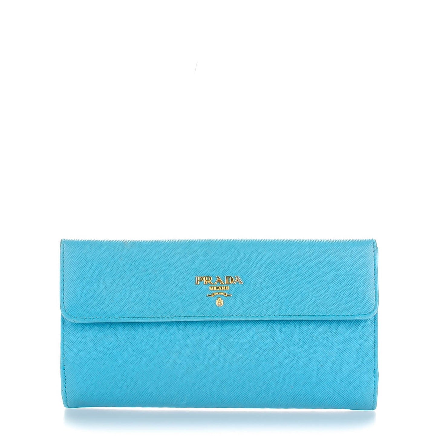 Saffiano Metal Continental Flap Wallet Turchese