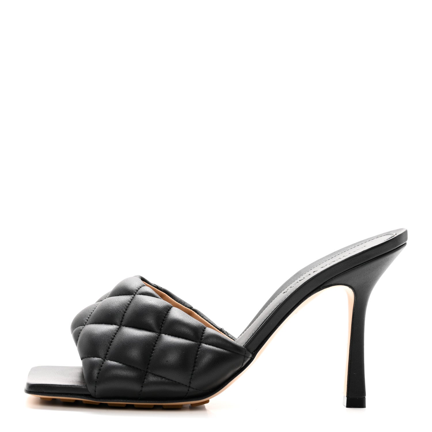 Bottega Veneta Nappa Matelasse Padded Mule Sandals 38 Black 1 of 10