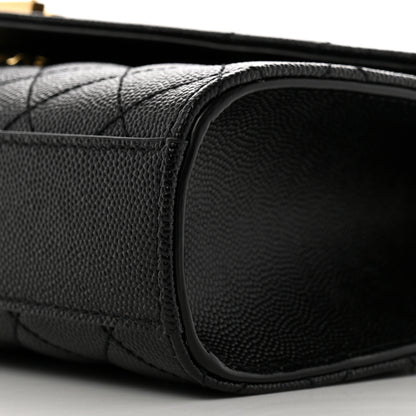 Saint Laurent Grain De Poudre Textured Mixed Matelasse Triquilt Small Monogram Satchel Black 10 of 10