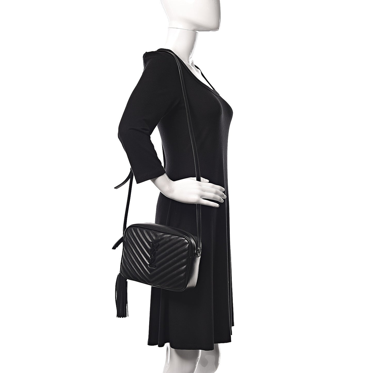 Calfskin Matelasse Monogram Lou Camera Bag Black