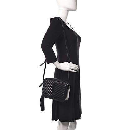 Saint Laurent Calfskin Matelasse Monogram Lou Camera Bag Black 2 of 9