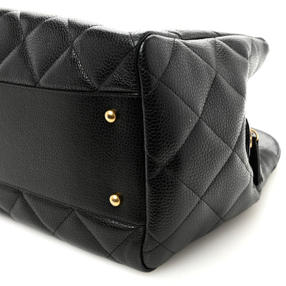 Chanel Metallic Grained Calfskin Quilted Shopping Tote Black 11 of 11
