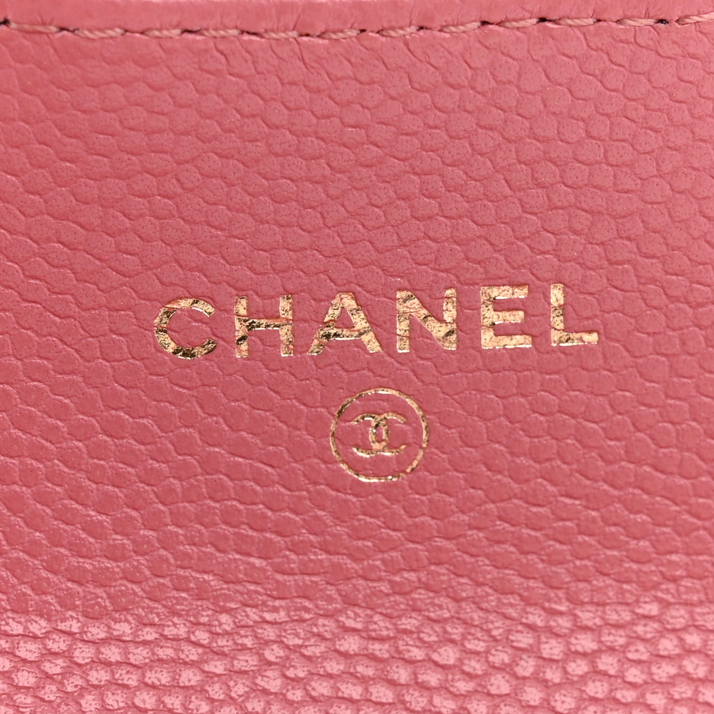 Caviar Quilted Flap Card Holder Wallet Pink