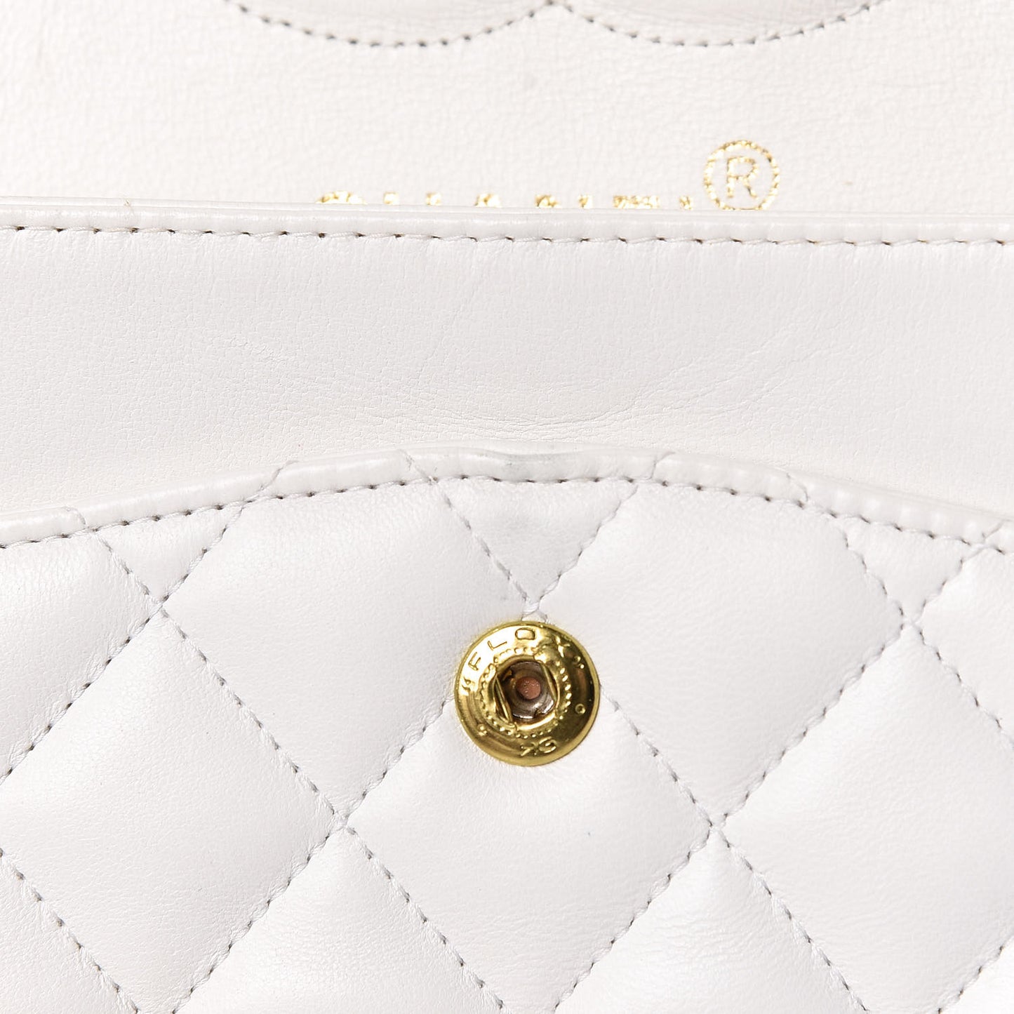 Lambskin Quilted Medium Double Flap White