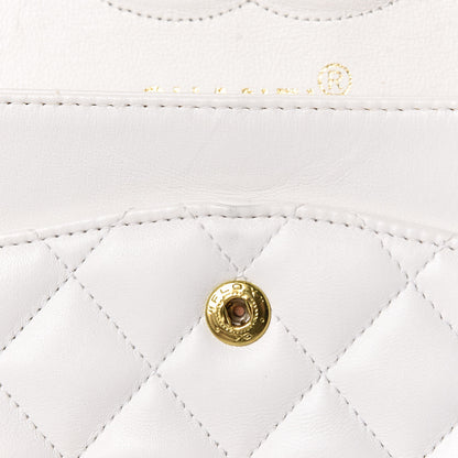 Chanel Lambskin Quilted Medium Double Flap White 13 of 20