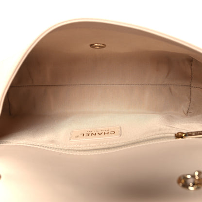Chanel Calfskin Stitched Medium Covered CC Flap Bag Beige 5 of 11