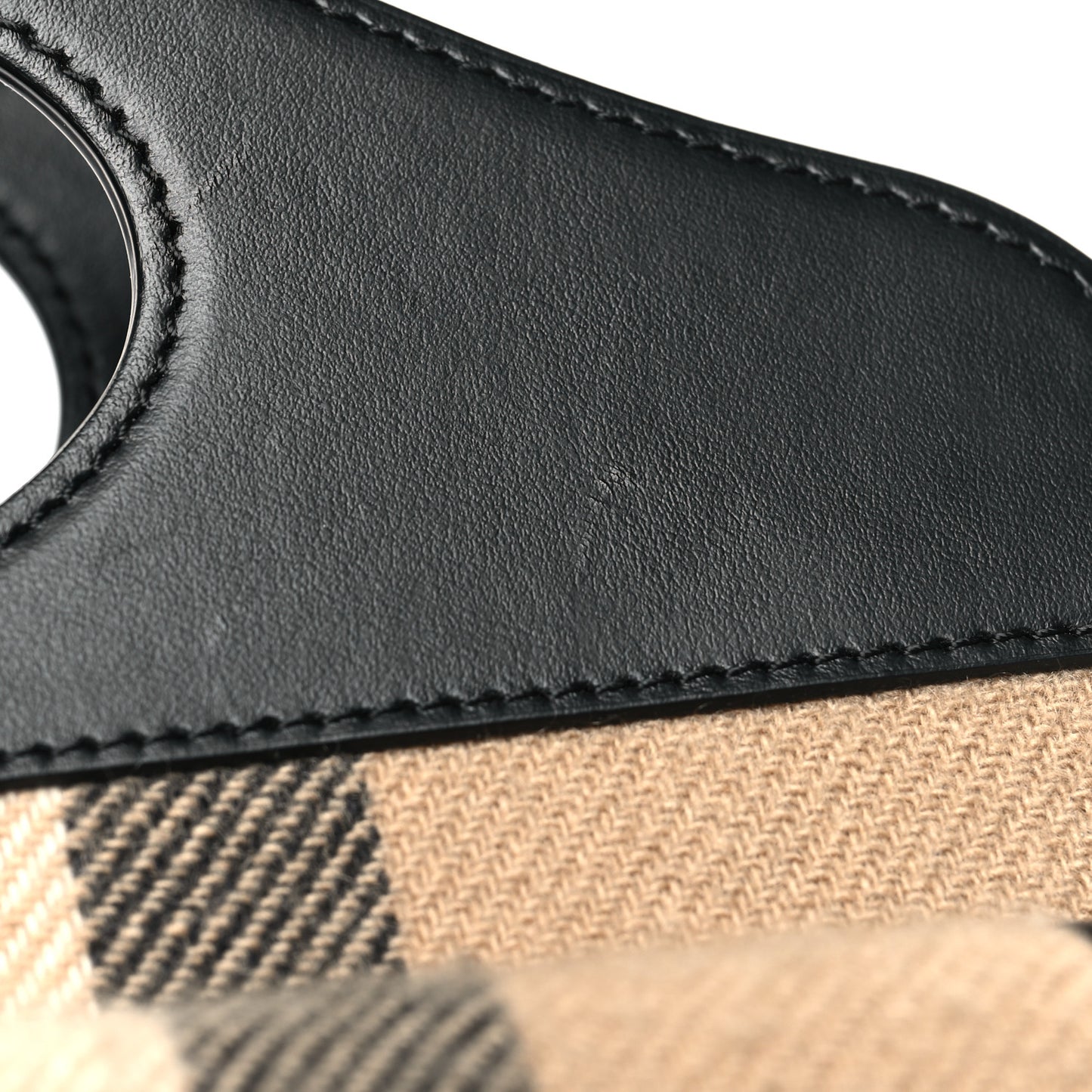 Smooth Calfskin Canvas Check Mini Pocket Bag Black