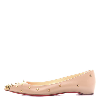 Christian Louboutin Nappa Degraspike Flats 39.5 Nude 1 of 10