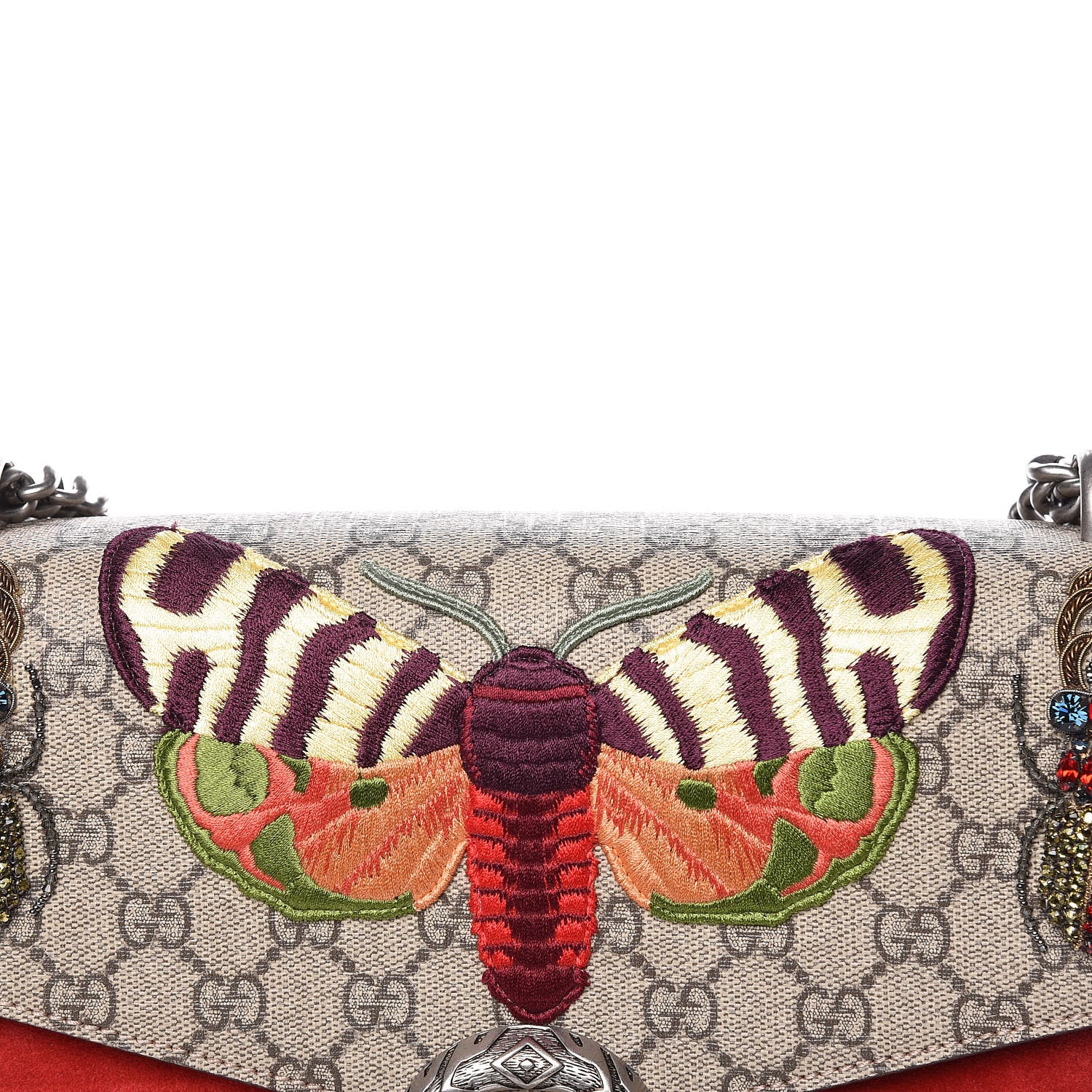 Gucci GG Supreme Monogram Embroidered Medium Dionysus Shoulder Bag Beige Hibiscus 9 of 16