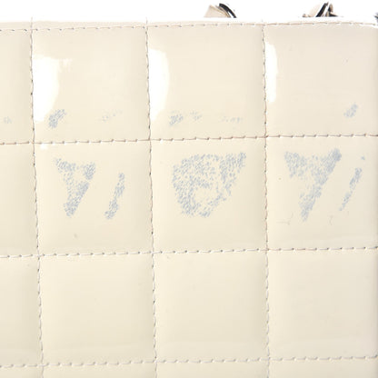 Chanel Patent Square Quilted Small Flap White Black 11 of 12