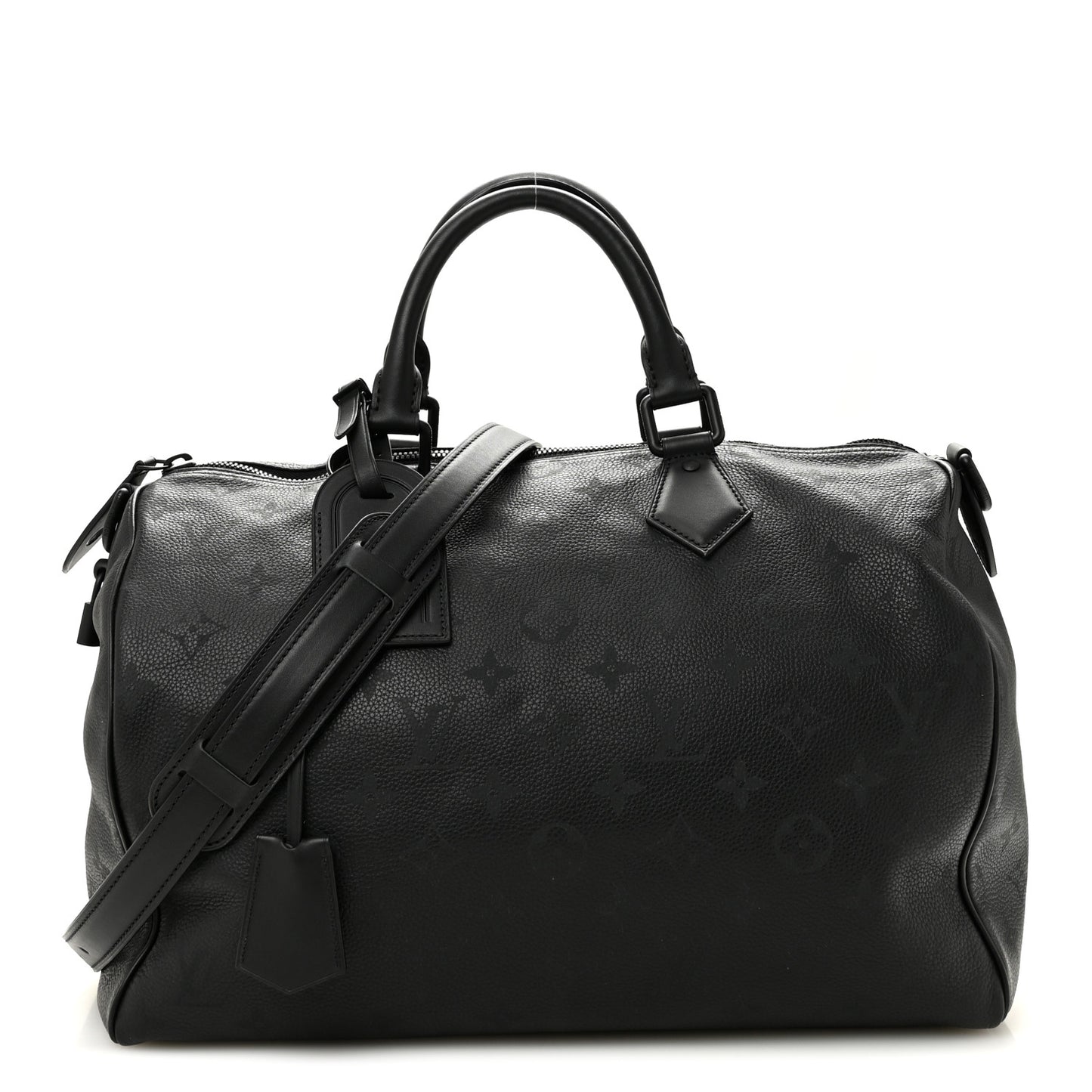 Calfskin Monogram Speedy P9 Bandouliere 40 Ultra Black