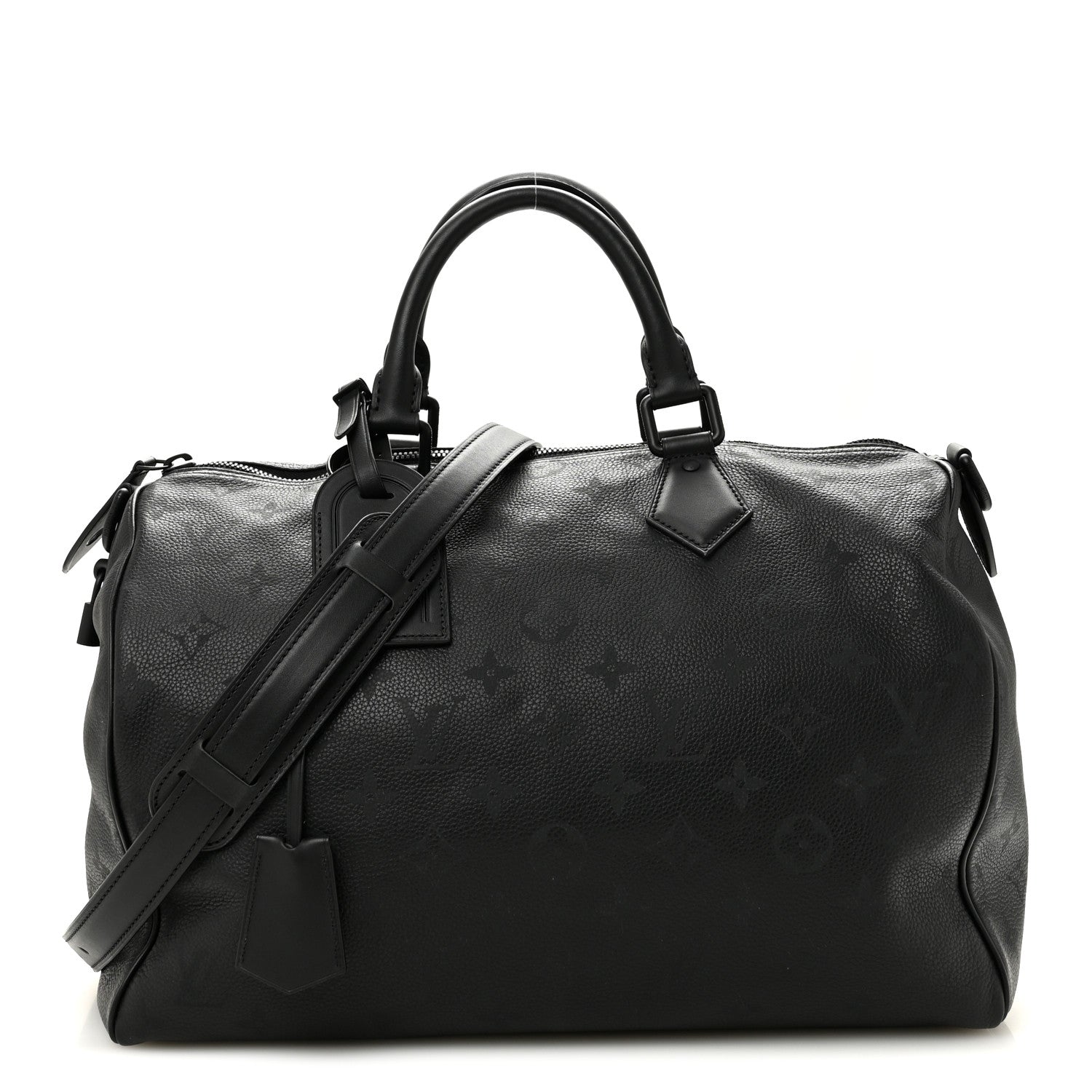 Louis Vuitton Calfskin Monogram Speedy P9 Bandouliere 40 Ultra Black 1 of 12