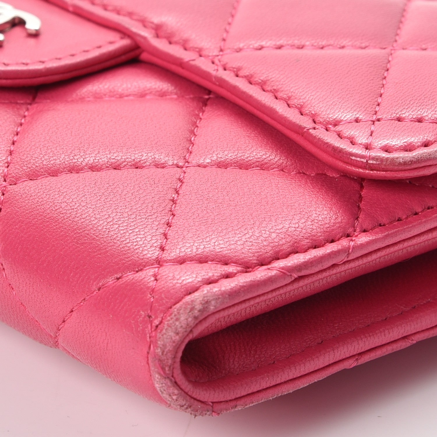 Chanel Lambskin Quilted Small Flap Wallet Fuchsia 11 of 15