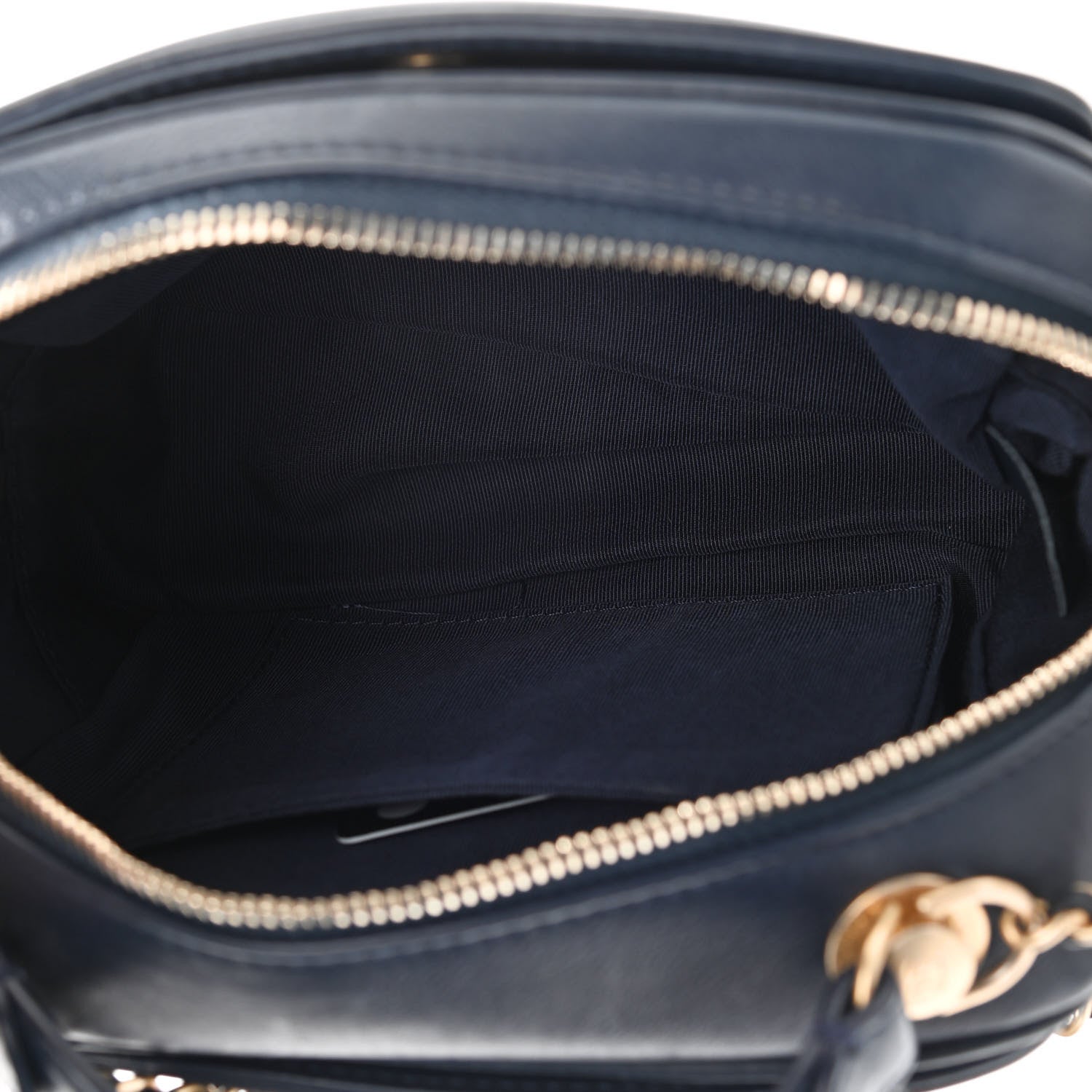 Chanel Calfskin Quilted CC Small Vanity Case Navy 8 of 21