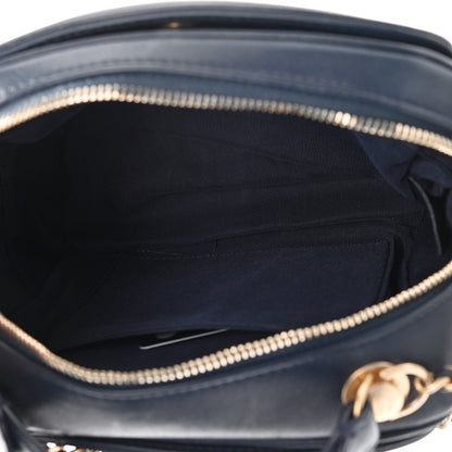 Chanel Calfskin Quilted CC Small Vanity Case Navy 8 of 21