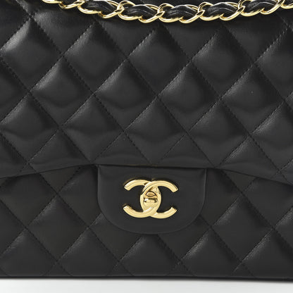 Chanel Lambskin Quilted Jumbo Double Flap Black 9 of 10