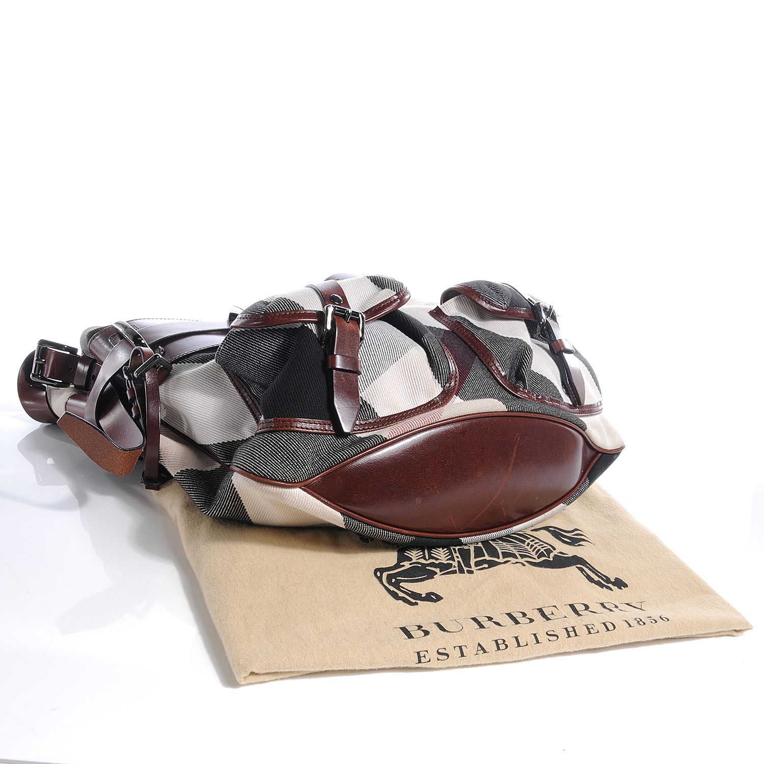 Burberry Canvas Mega Check Hobo 4 of 8