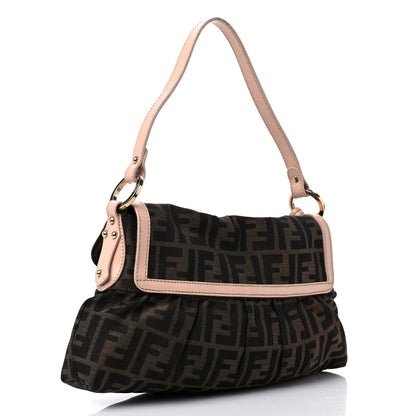 Fendi Zucca Cuoio Lucido Small Chef Shoulder Bag Tobacco Bois de Rose 2 of 12