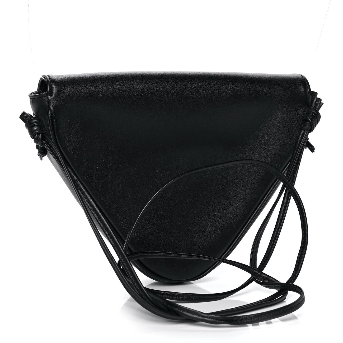 Smooth Calfskin Triangle Crossbody Bag Black