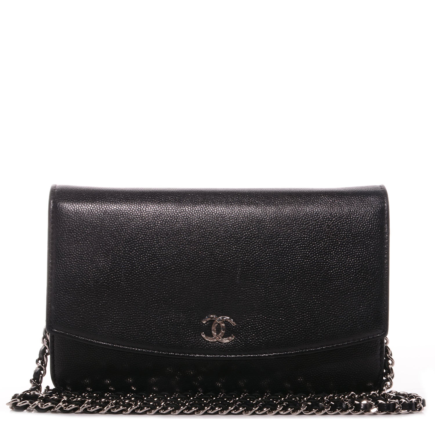 Chanel Caviar Sevruga Wallet On Chain WOC Black 1 of 8