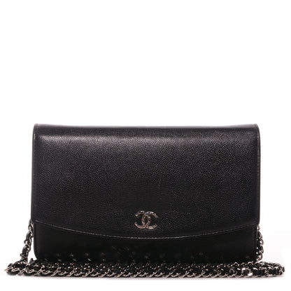 Chanel Caviar Sevruga Wallet On Chain WOC Black 1 of 8