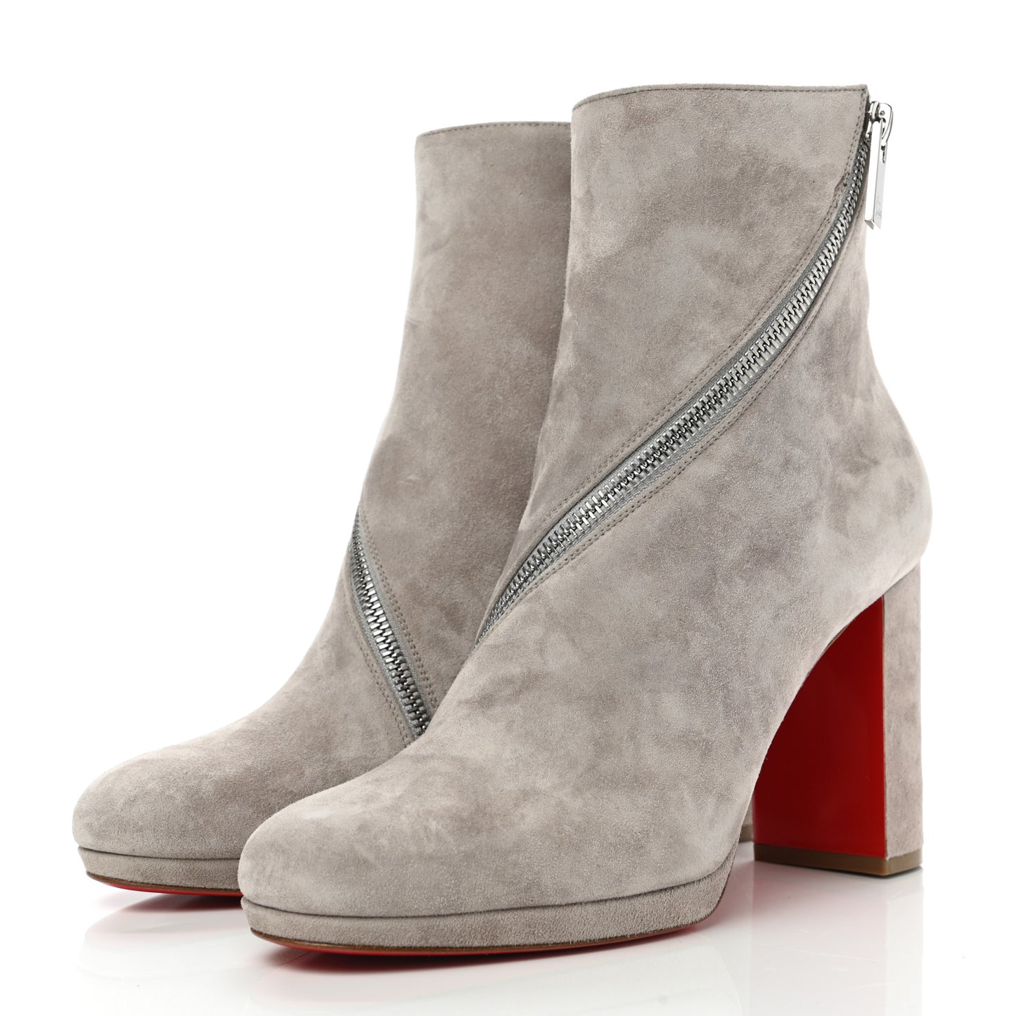 Veau Velours Birgitta 100 Zip Around Ankle Bootie 39 Fume