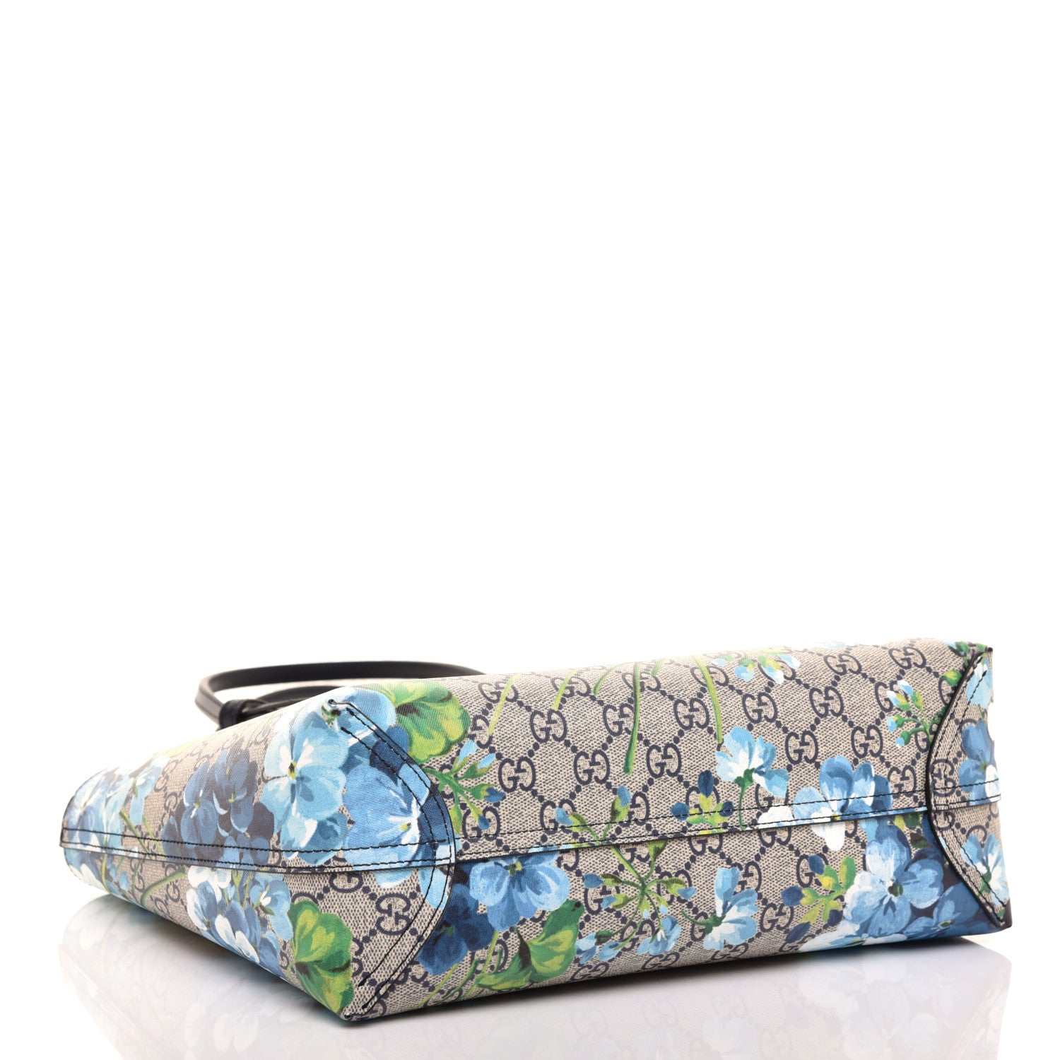 Gucci GG Supreme Monogram Blooms Small Reversible Tote Beige Blue Navy 5 of 15