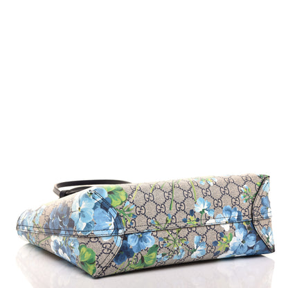 Gucci GG Supreme Monogram Blooms Small Reversible Tote Beige Blue Navy 5 of 15